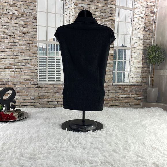 Womens Indulgence Black Classic Casual Button Up 2 Pocket Vest (20) DZ09 - Picture 2 of 9